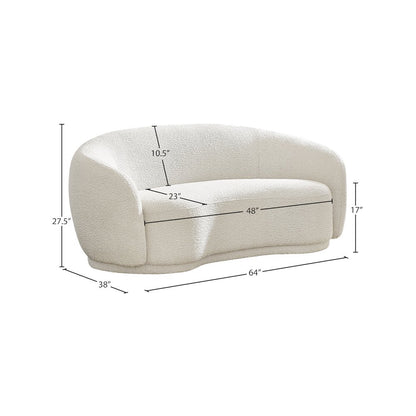 Hyde Cream Boucle Fabric Loveseat