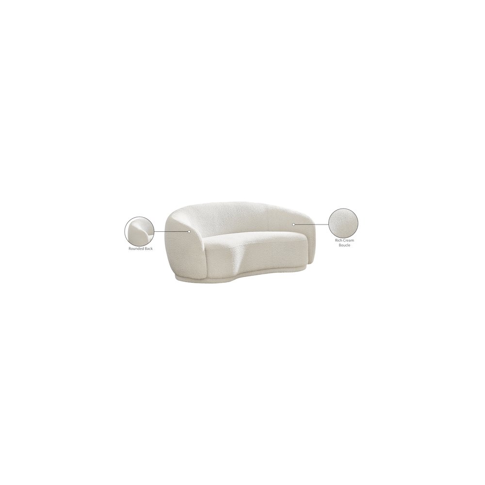Hyde Cream Boucle Fabric Loveseat