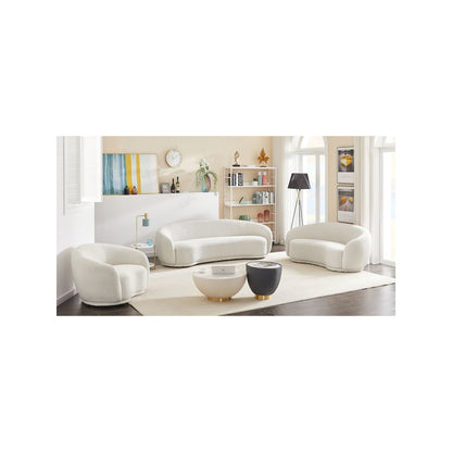 Hyde Cream Boucle Fabric Loveseat
