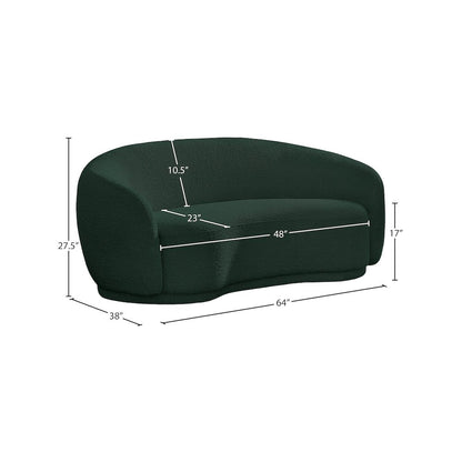 Hyde Green Boucle Fabric Loveseat