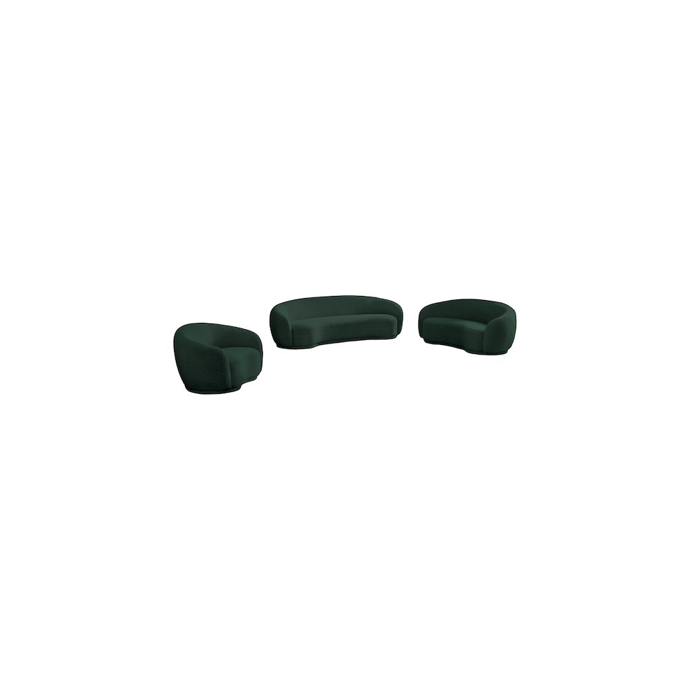 Hyde Green Boucle Fabric Loveseat