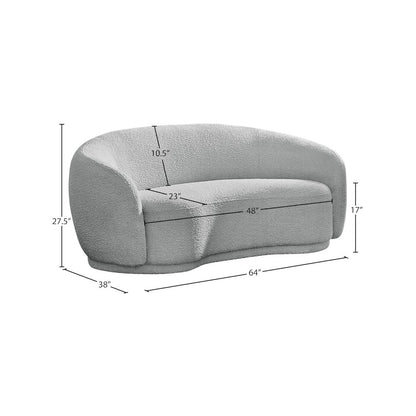 Hyde Grey Boucle Fabric Loveseat
