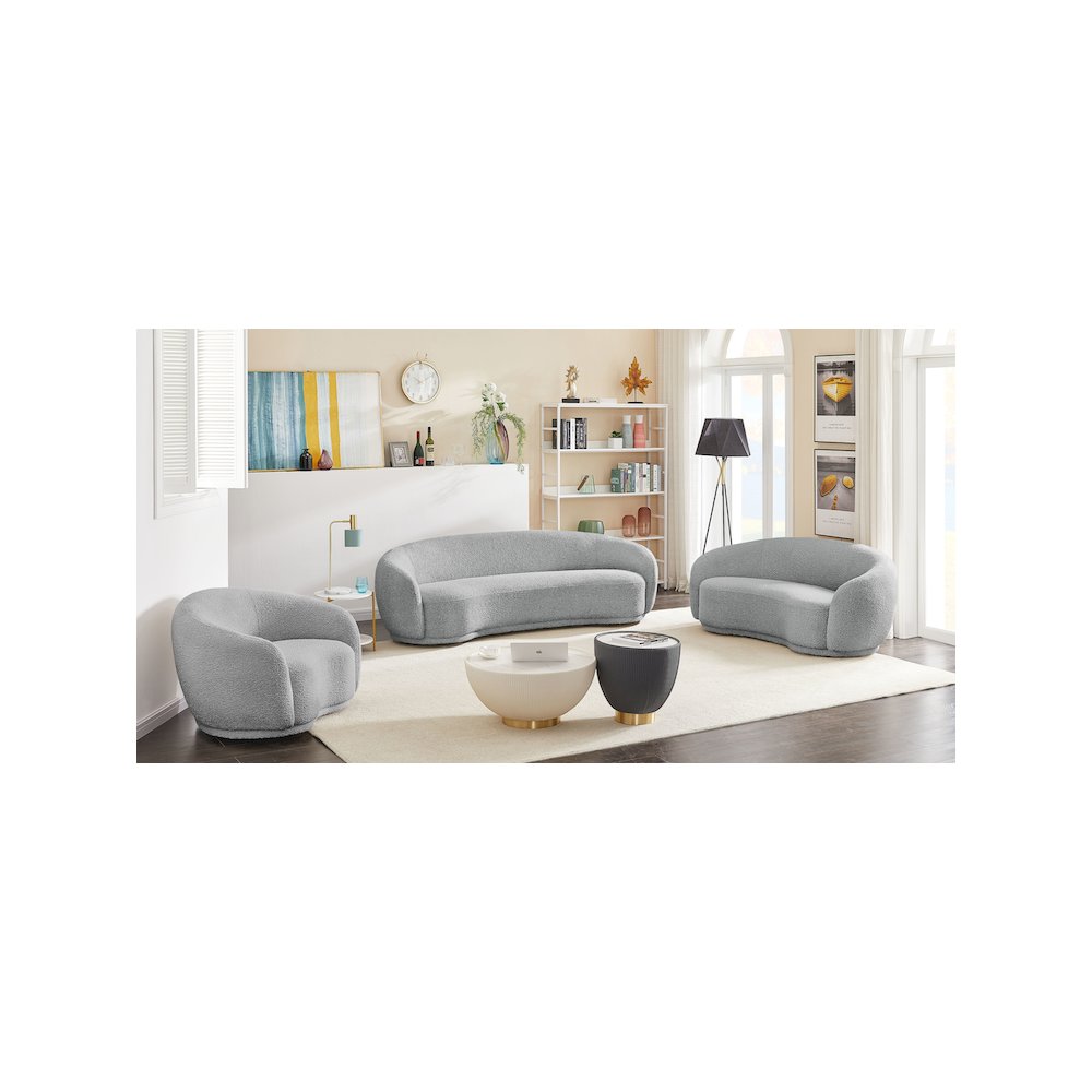 Hyde Grey Boucle Fabric Sofa