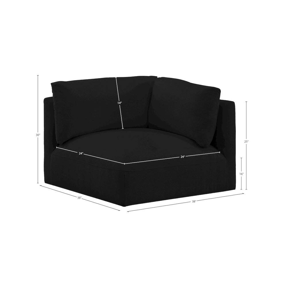 Ease Black Polyester Fabric Corner