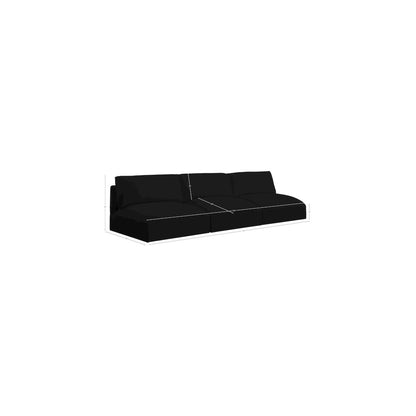 Ease Black Polyester Fabric Modular Sofa