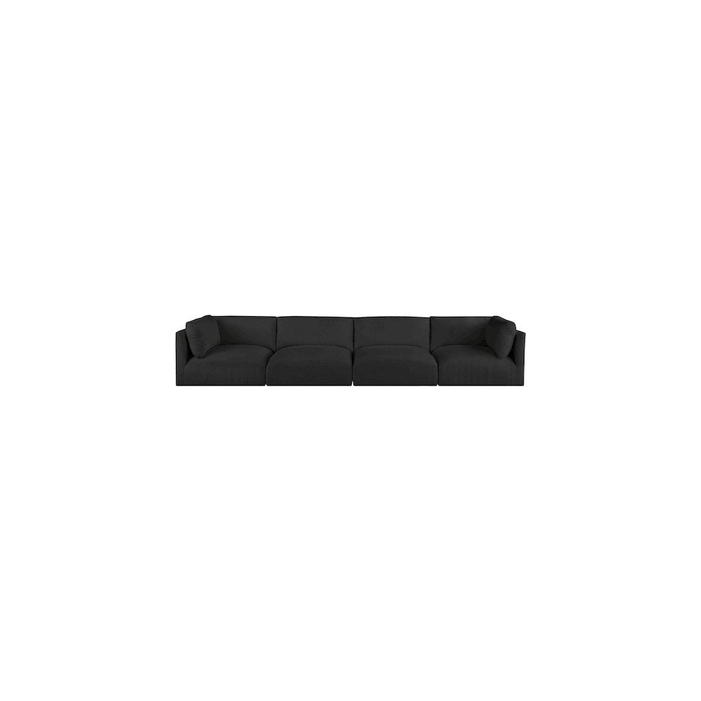 Ease Black Polyester Fabric Modular Sofa