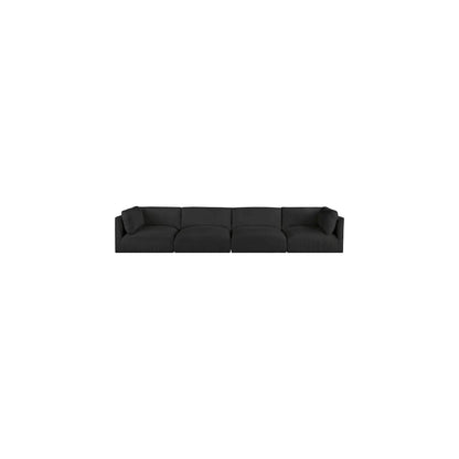 Ease Black Polyester Fabric Modular Sofa