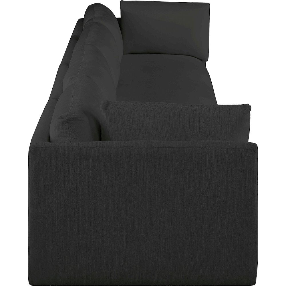 Ease Black Polyester Fabric Modular Sofa