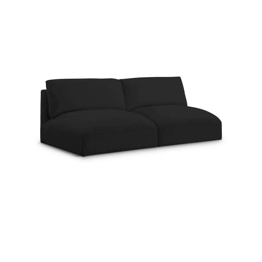 Ease Black Polyester Fabric Modular Sofa