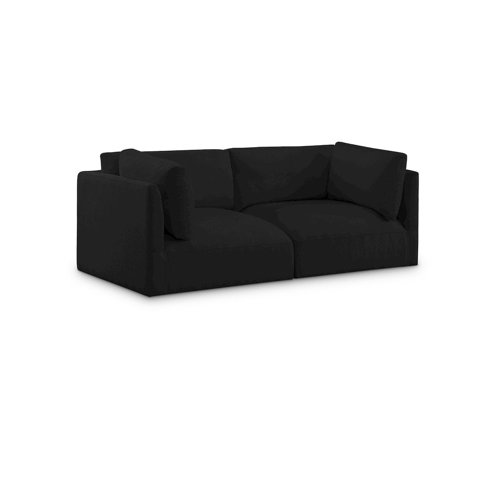 Ease Black Polyester Fabric Modular Sofa