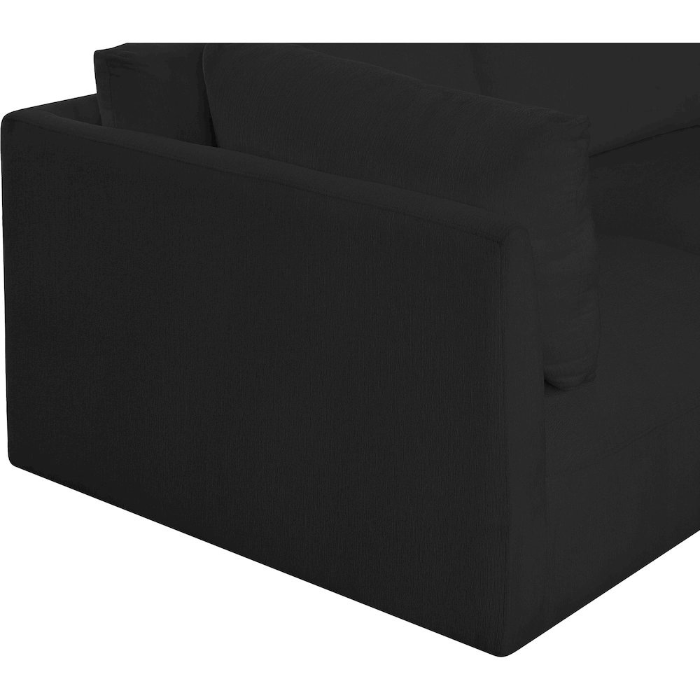Ease Black Polyester Fabric Modular Sofa