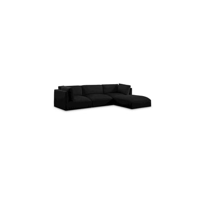 Ease Black Polyester Fabric Modular Sectional