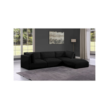 Ease Black Polyester Fabric Modular Sectional