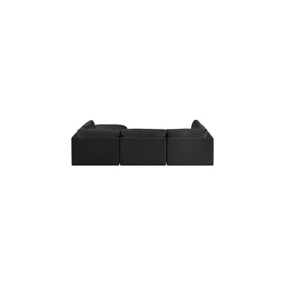 Ease Black Polyester Fabric Modular Sectional