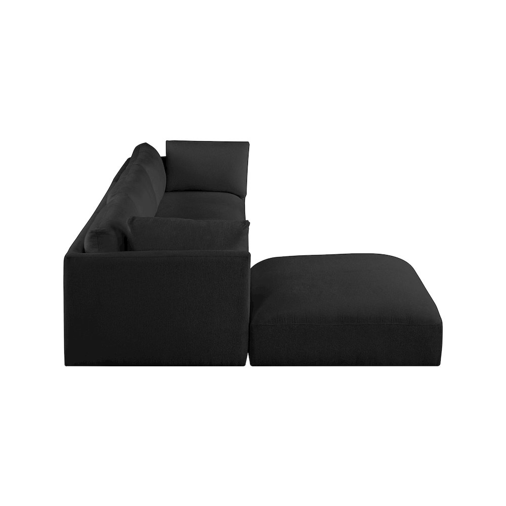 Ease Black Polyester Fabric Modular Sectional