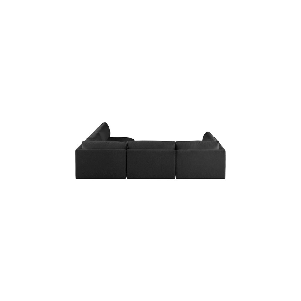 Ease Black Polyester Fabric Modular Sectional