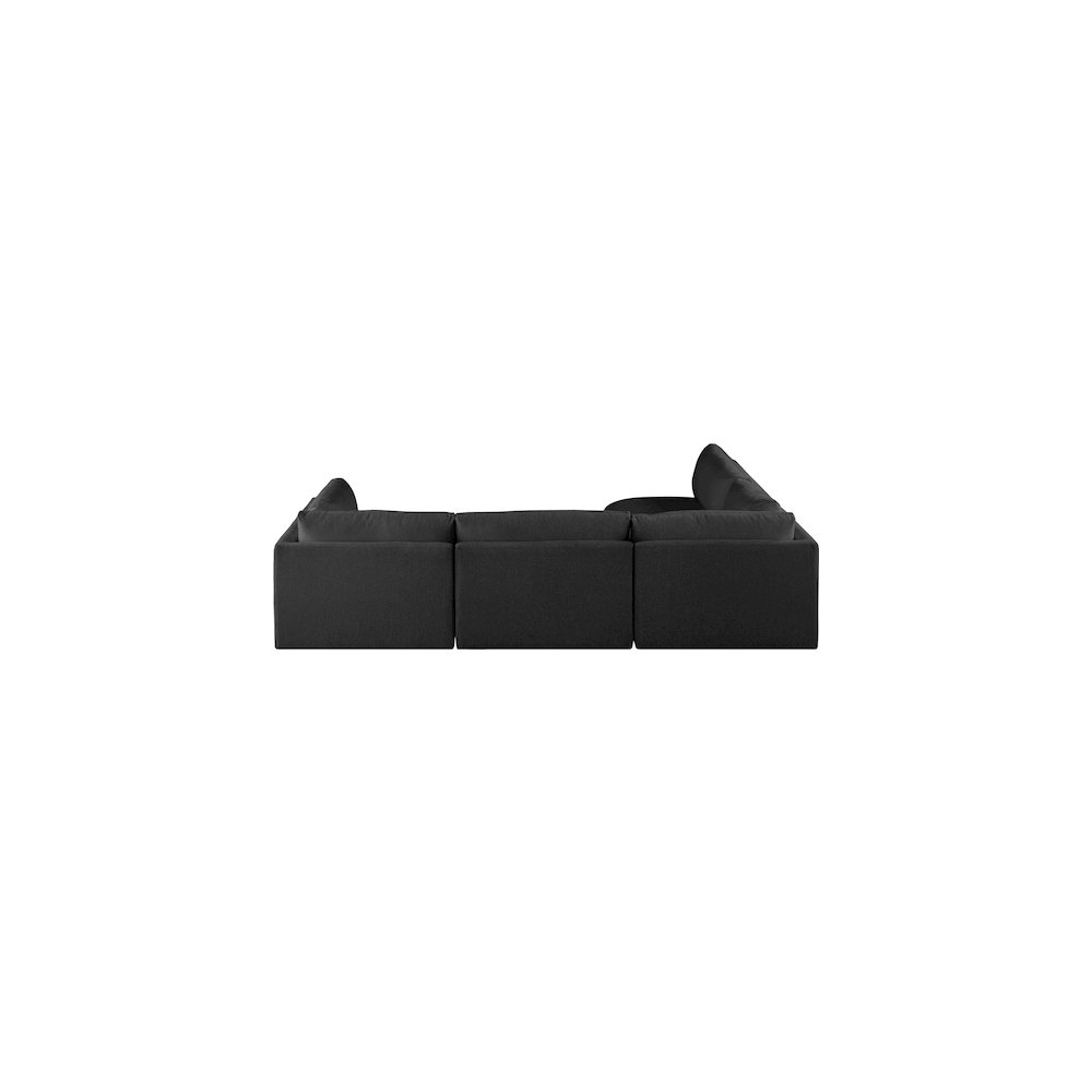 Ease Black Polyester Fabric Modular Sectional