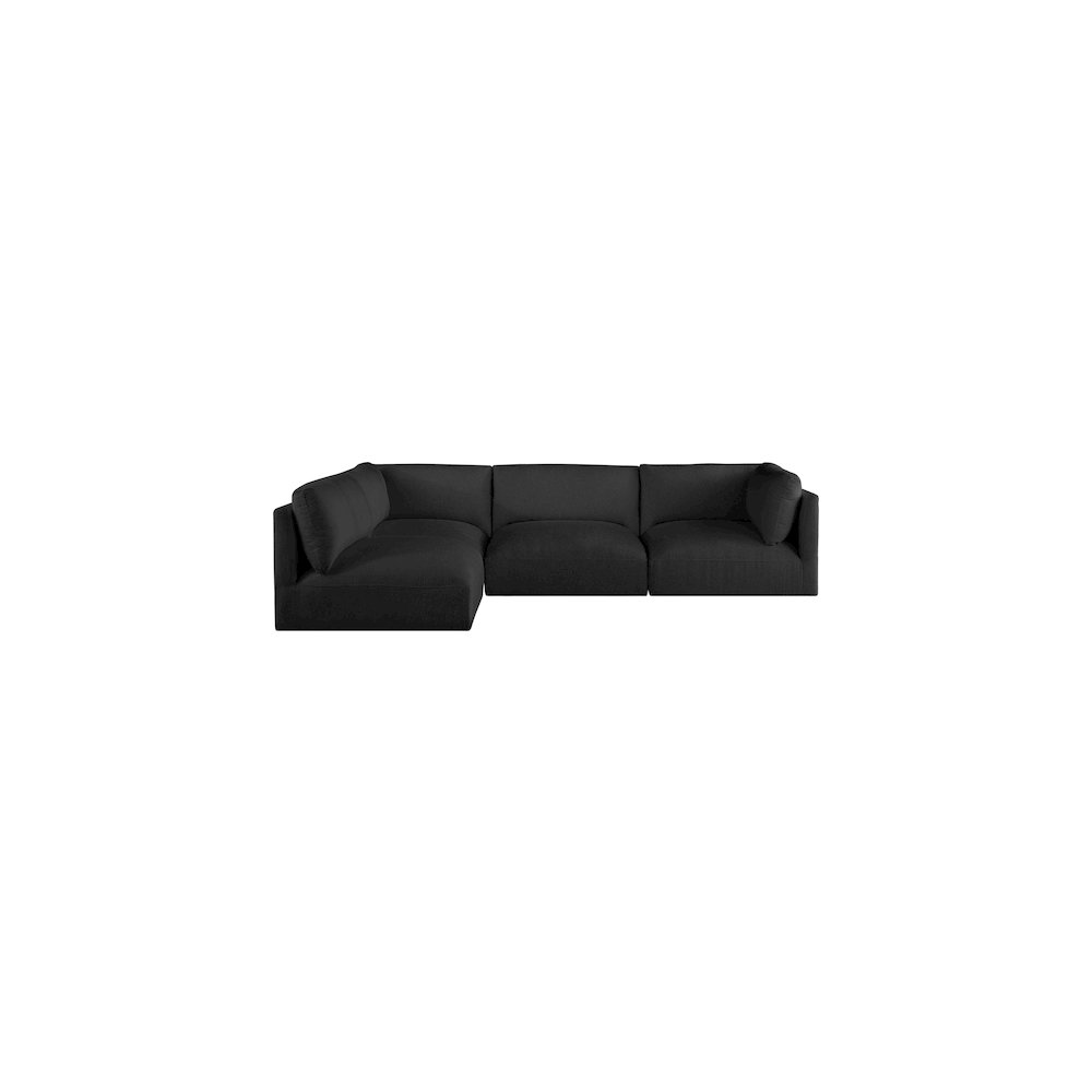 Ease Black Polyester Fabric Modular Sectional
