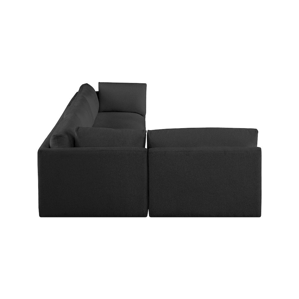 Ease Black Polyester Fabric Modular Sectional