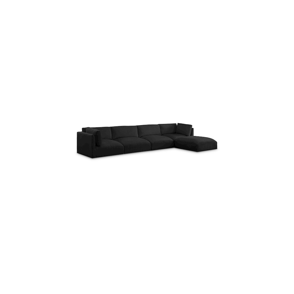 Ease Black Polyester Fabric Modular Sectional