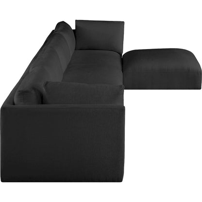 Ease Black Polyester Fabric Modular Sectional