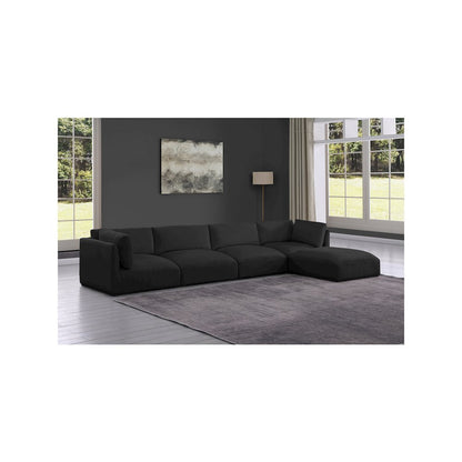 Ease Black Polyester Fabric Modular Sectional