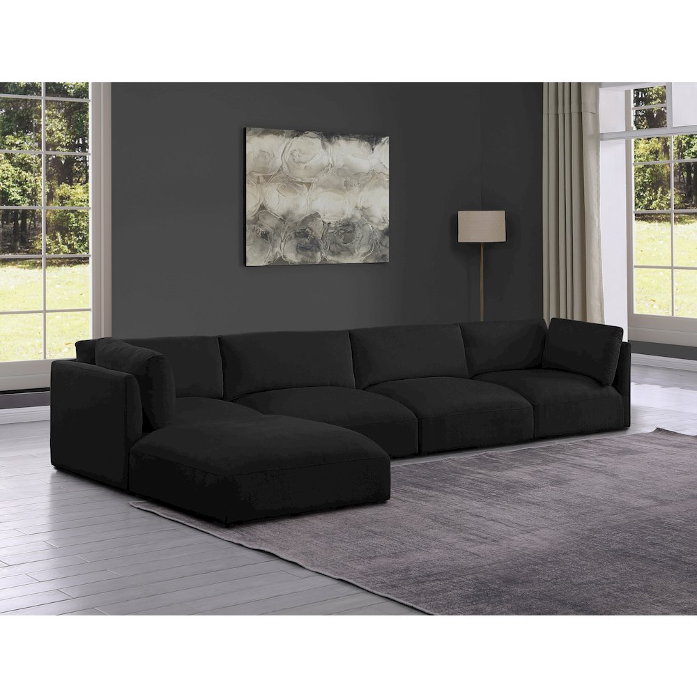 Ease Black Polyester Fabric Modular Sectional