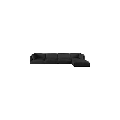 Ease Black Polyester Fabric Modular Sectional