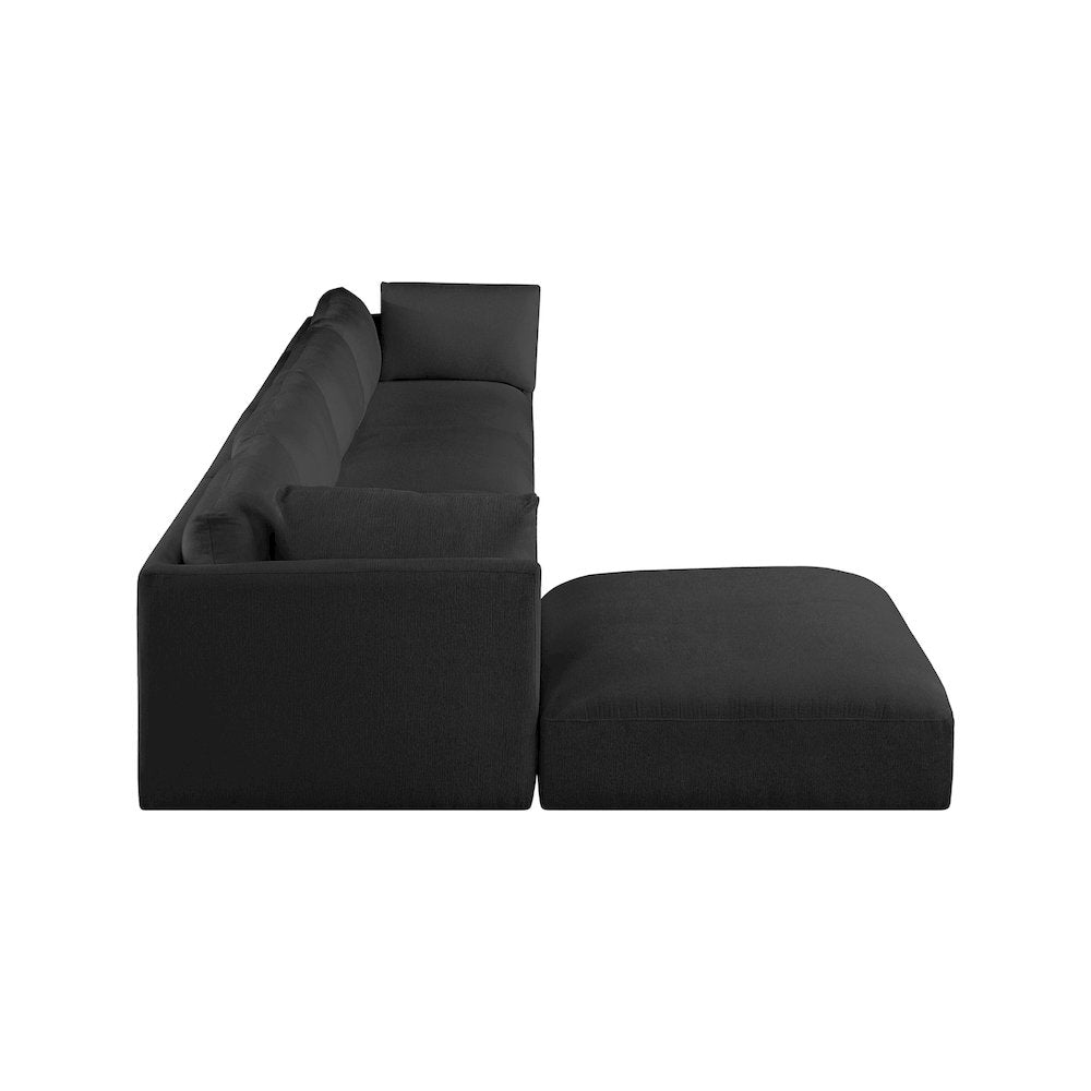 Ease Black Polyester Fabric Modular Sectional