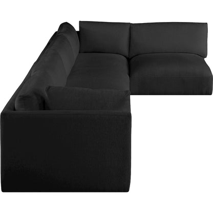 Ease Black Polyester Fabric Modular Sectional