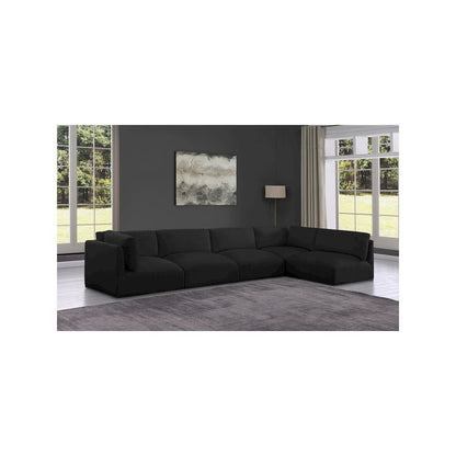 Ease Black Polyester Fabric Modular Sectional