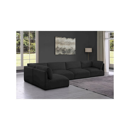 Ease Black Polyester Fabric Modular Sectional