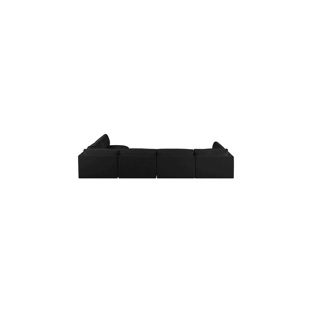 Ease Black Polyester Fabric Modular Sectional