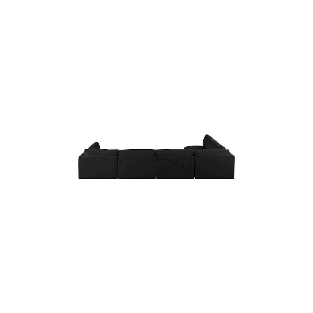 Ease Black Polyester Fabric Modular Sectional