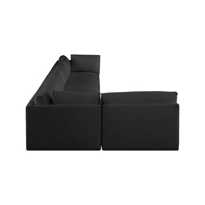 Ease Black Polyester Fabric Modular Sectional
