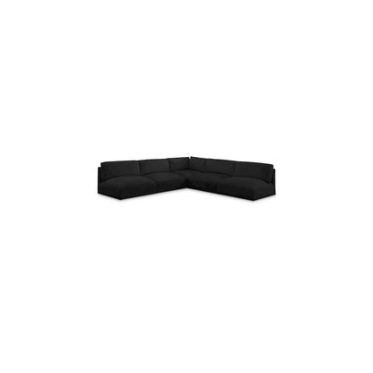Ease Black Polyester Fabric Modular Sectional