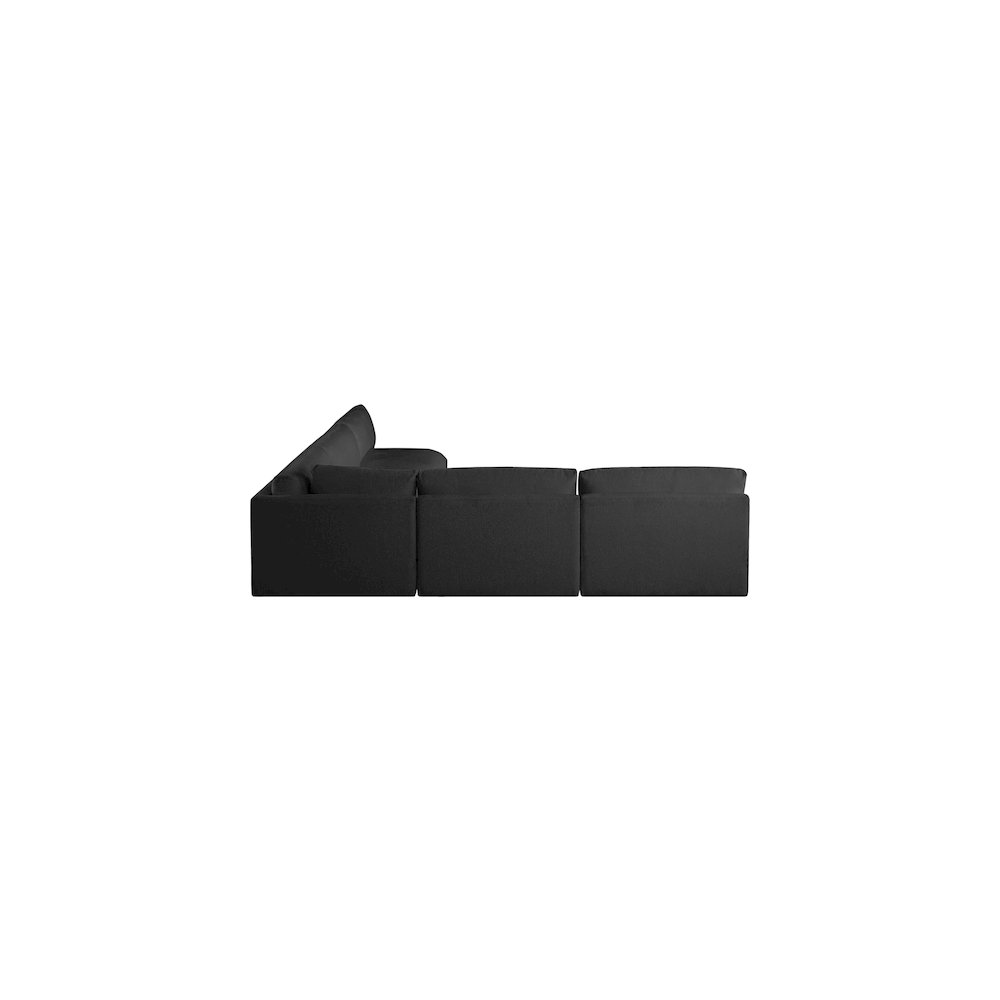 Ease Black Polyester Fabric Modular Sectional