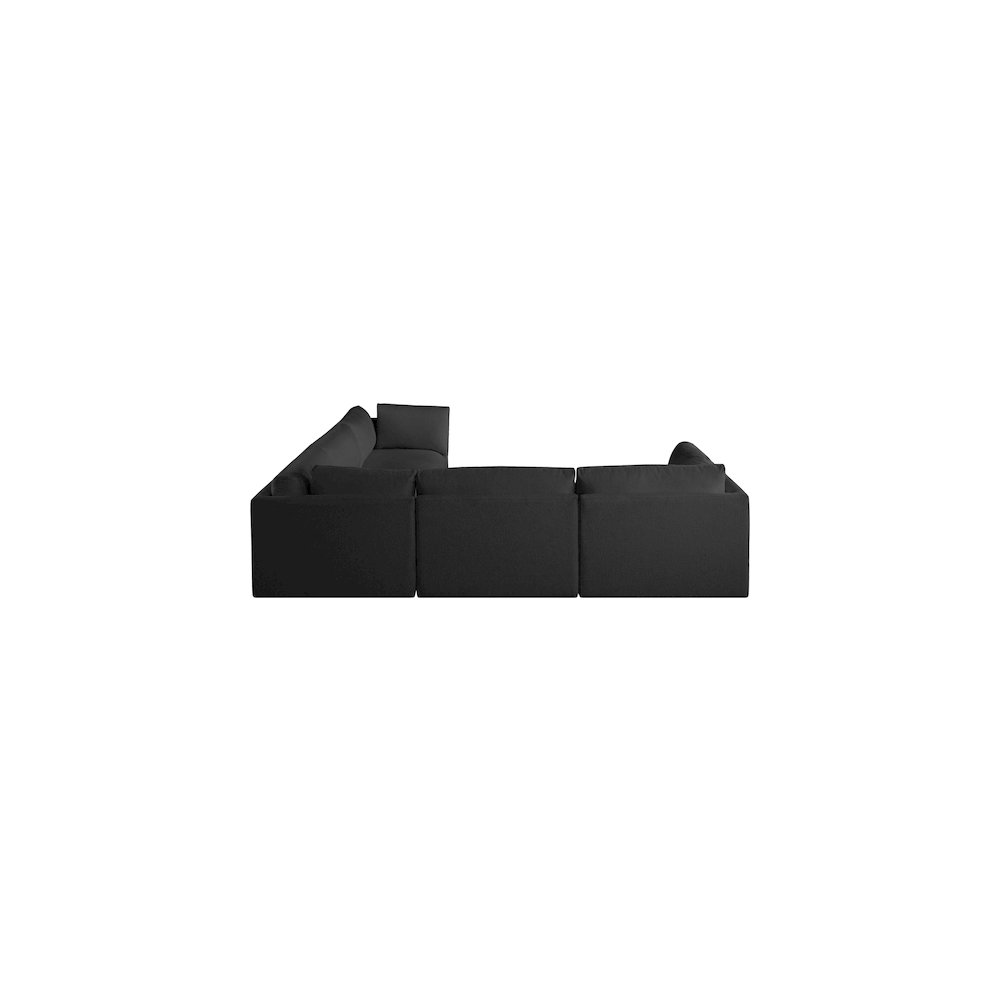 Ease Black Polyester Fabric Modular Sectional
