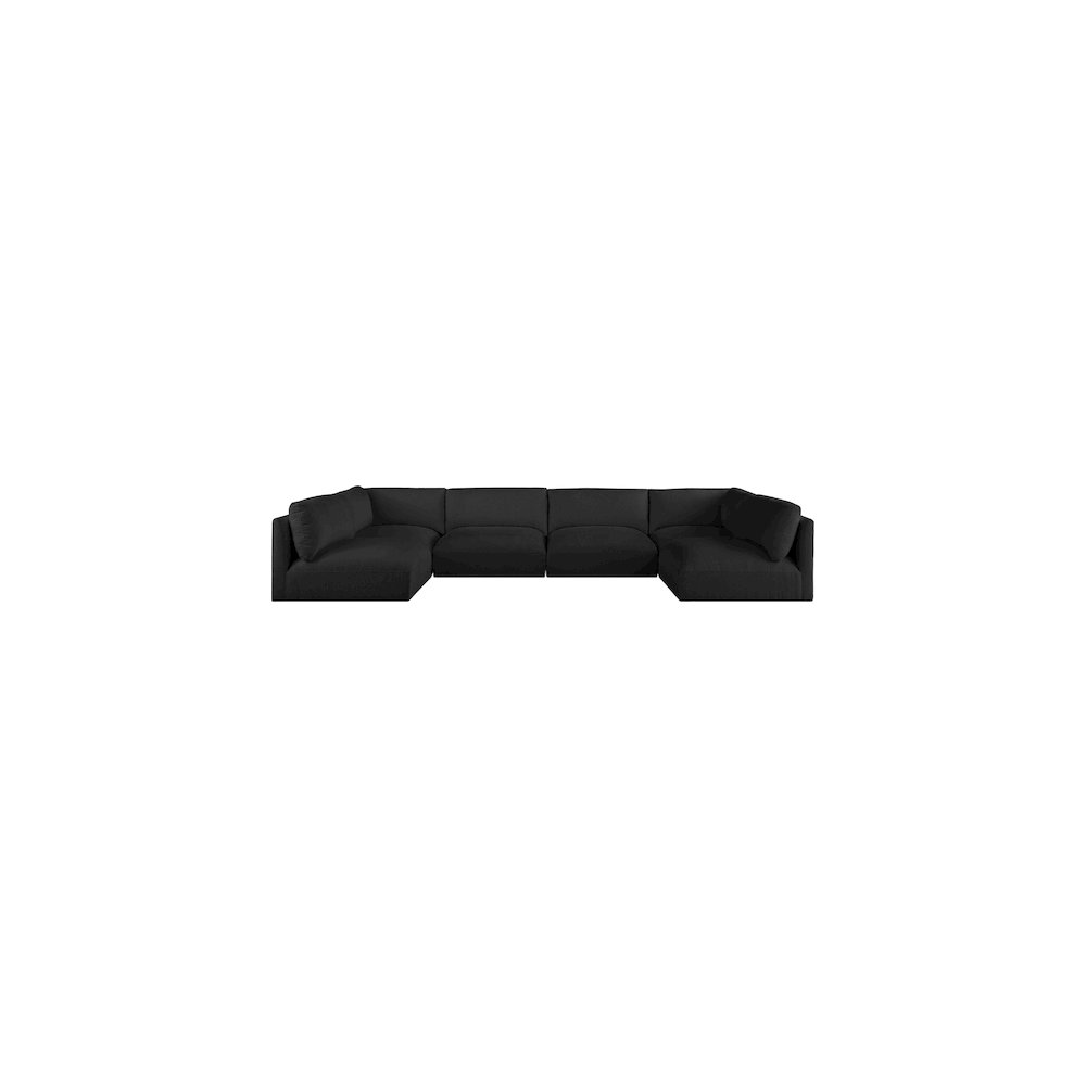 Ease Black Polyester Fabric Modular Sectional