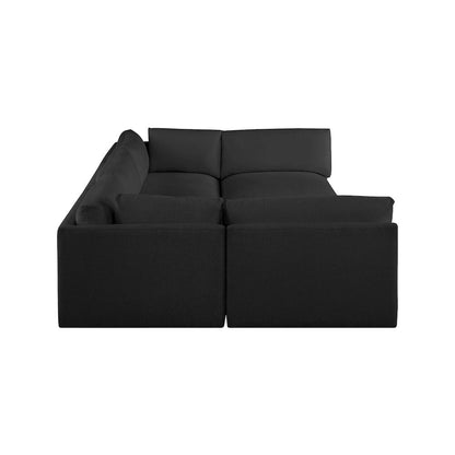 Ease Black Polyester Fabric Modular Sectional