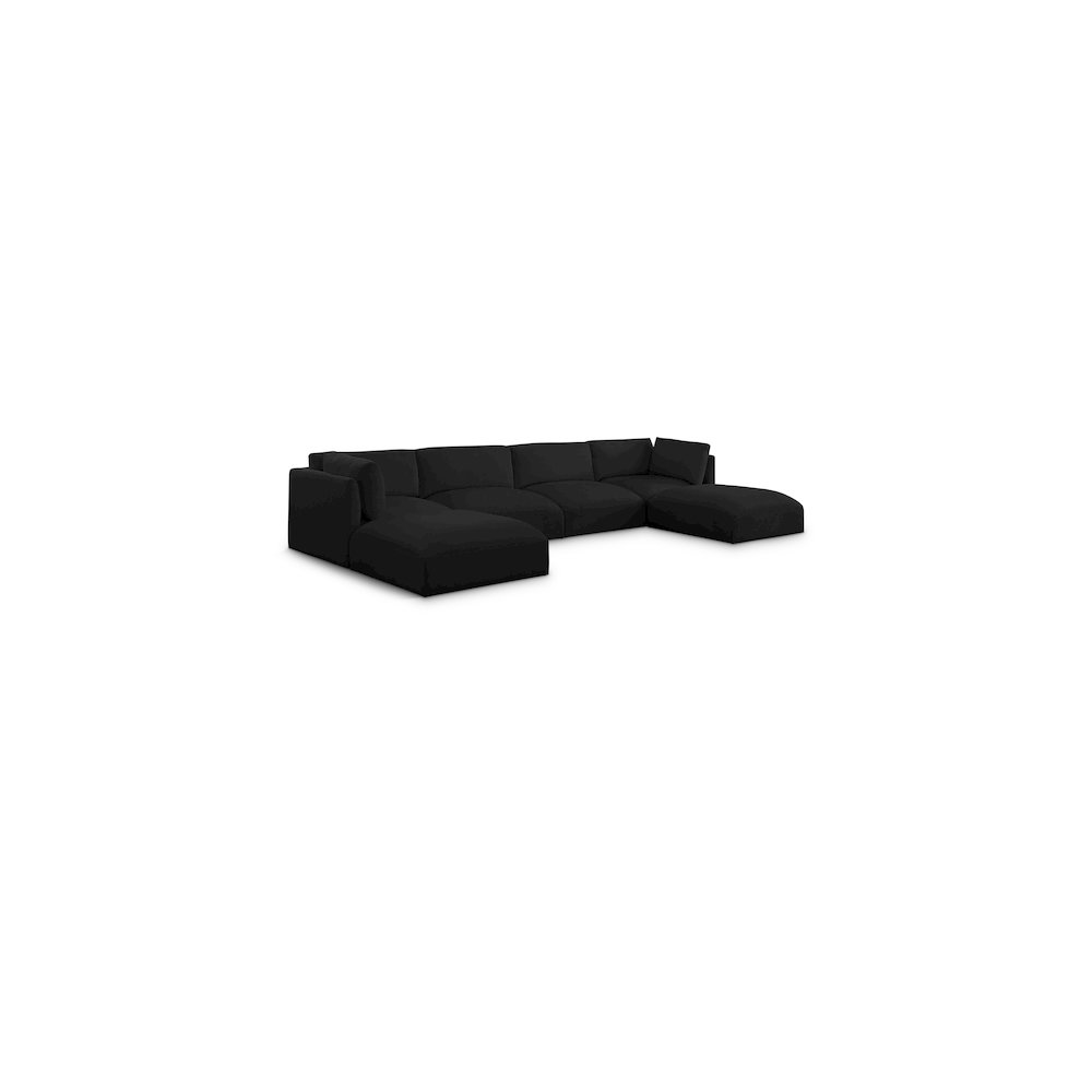 Ease Black Polyester Fabric Modular Sectional