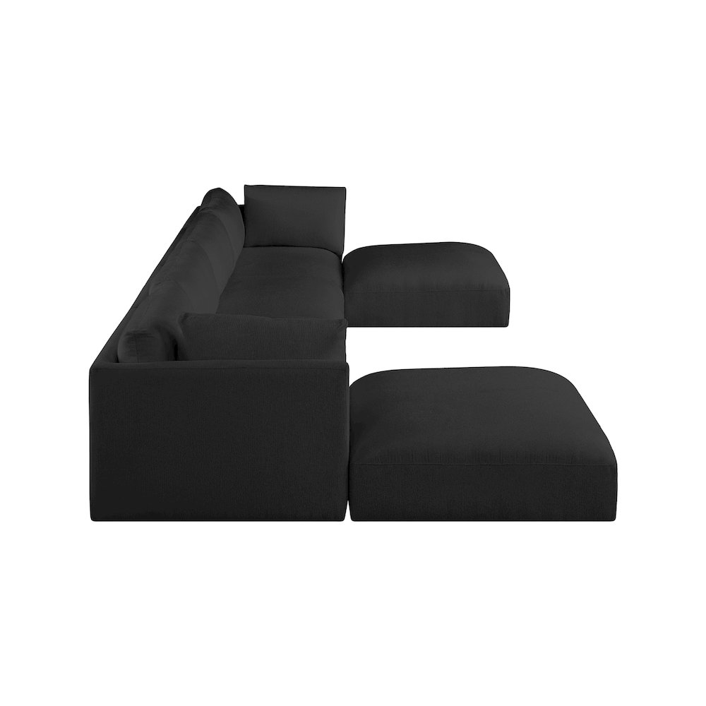 Ease Black Polyester Fabric Modular Sectional