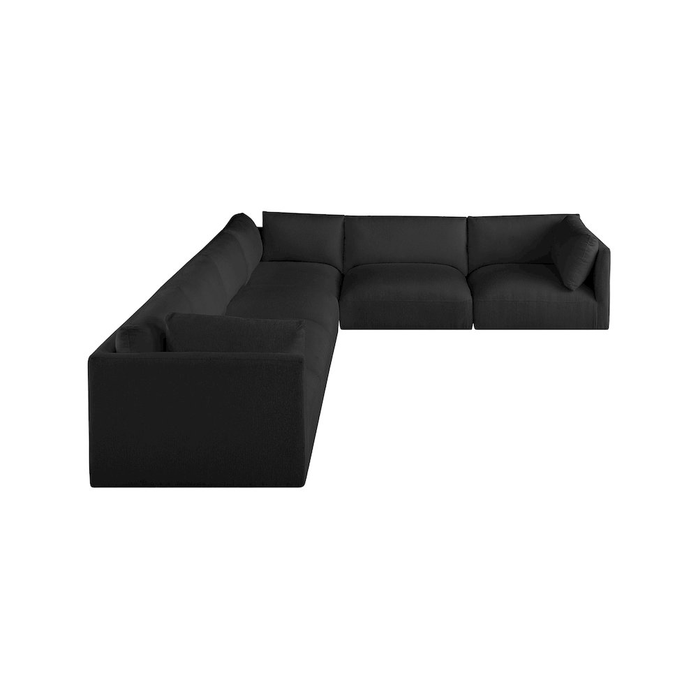 Ease Black Polyester Fabric Modular Sectional