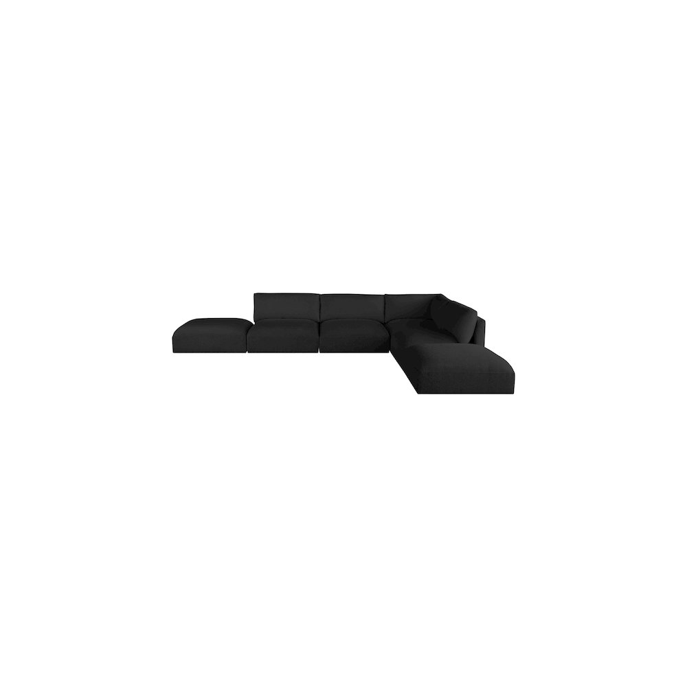 Ease Black Polyester Fabric Modular Sectional