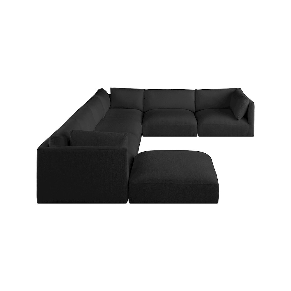 Ease Black Polyester Fabric Modular Sectional