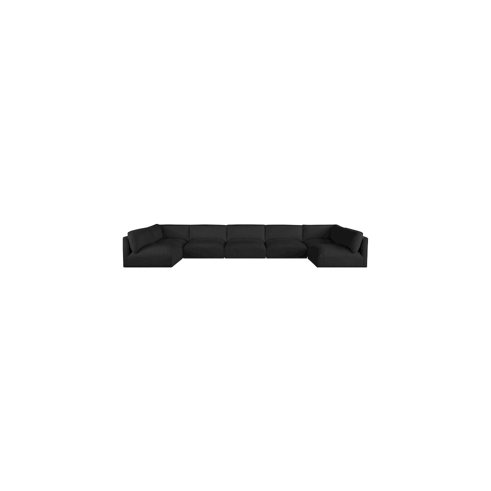 Ease Black Polyester Fabric Modular Sectional