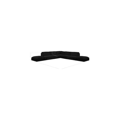 Ease Black Polyester Fabric Modular Sectional