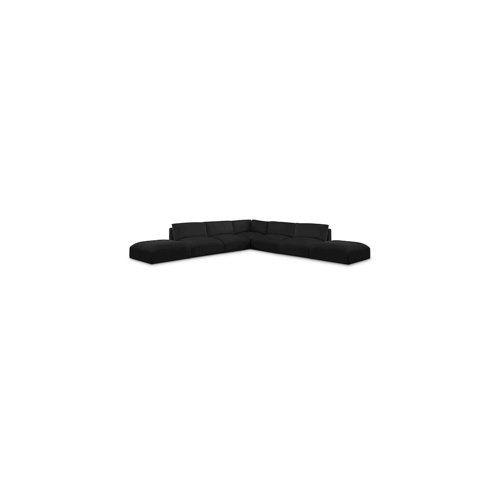 Ease Black Polyester Fabric Modular Sectional