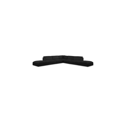 Ease Black Polyester Fabric Modular Sectional