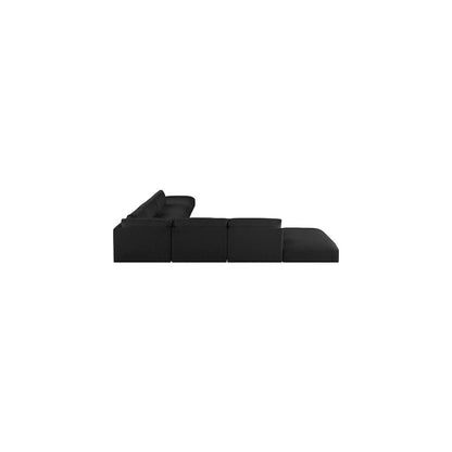 Ease Black Polyester Fabric Modular Sectional